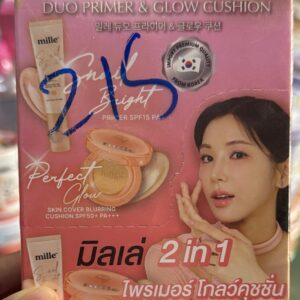 Mille Duo Primer & Glow Cushion 02 Natural ມິລເລ່ 2 in 1 ໄພຣເມີ + ໂກລວ໌ຄຸຊັ່ນ